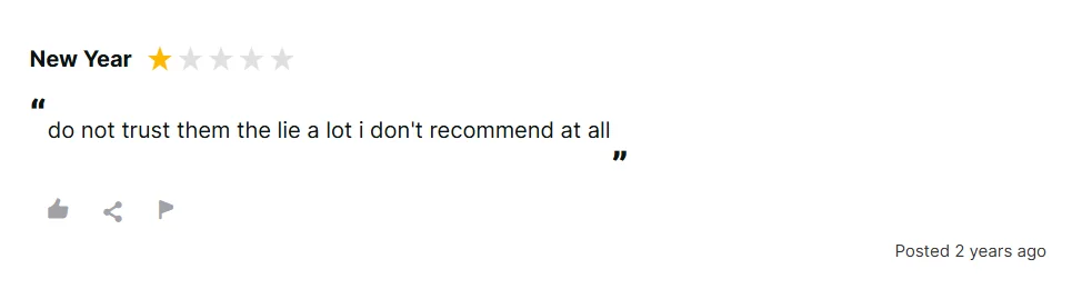 Two-star 99Papers review saying the customer enjoyed the paper but wanted a faster response.