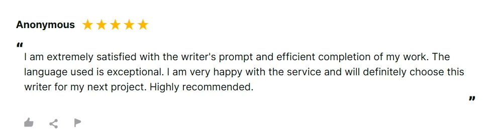 Positive 99Papers review saying the writer fixed issues quickly and responded fast.