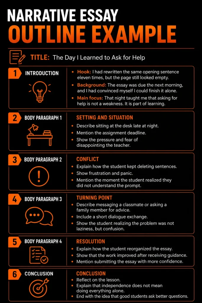 narrative essay format outline example