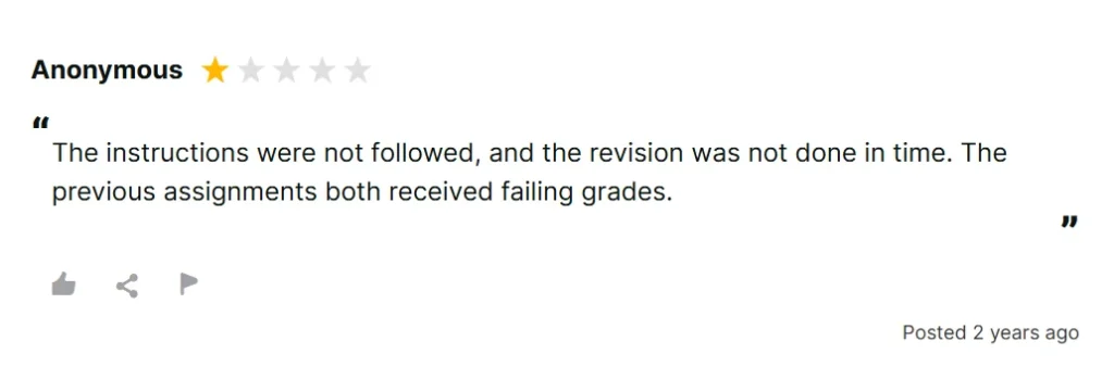 Negative PaperHelp review saying the writing was basic despite paying for a professional writer.