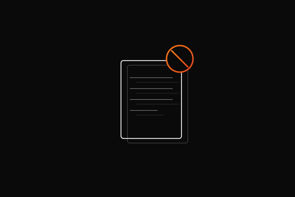 A rejected research proposal marked with a not-approved symbol